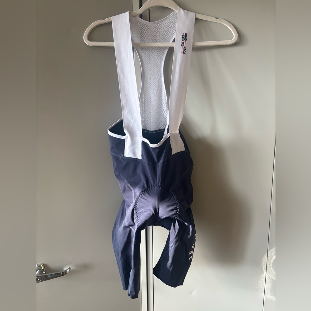 Donkey label racing cycling bibs suit women’s size medium navy and white padded